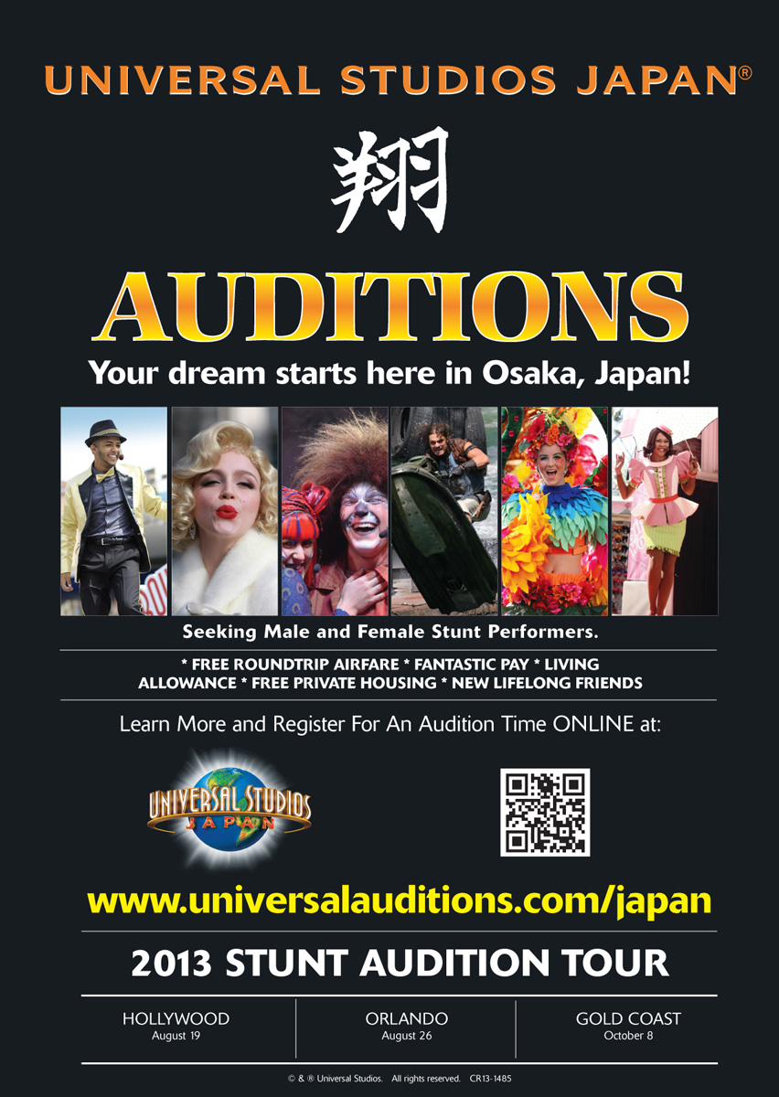 Universal Studios Japan – Auditions (Stunt Performers)