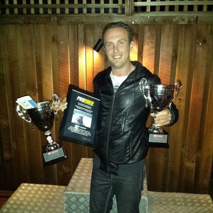 Dane Alberti with his series trophies. Photo credit - OZPWC.com