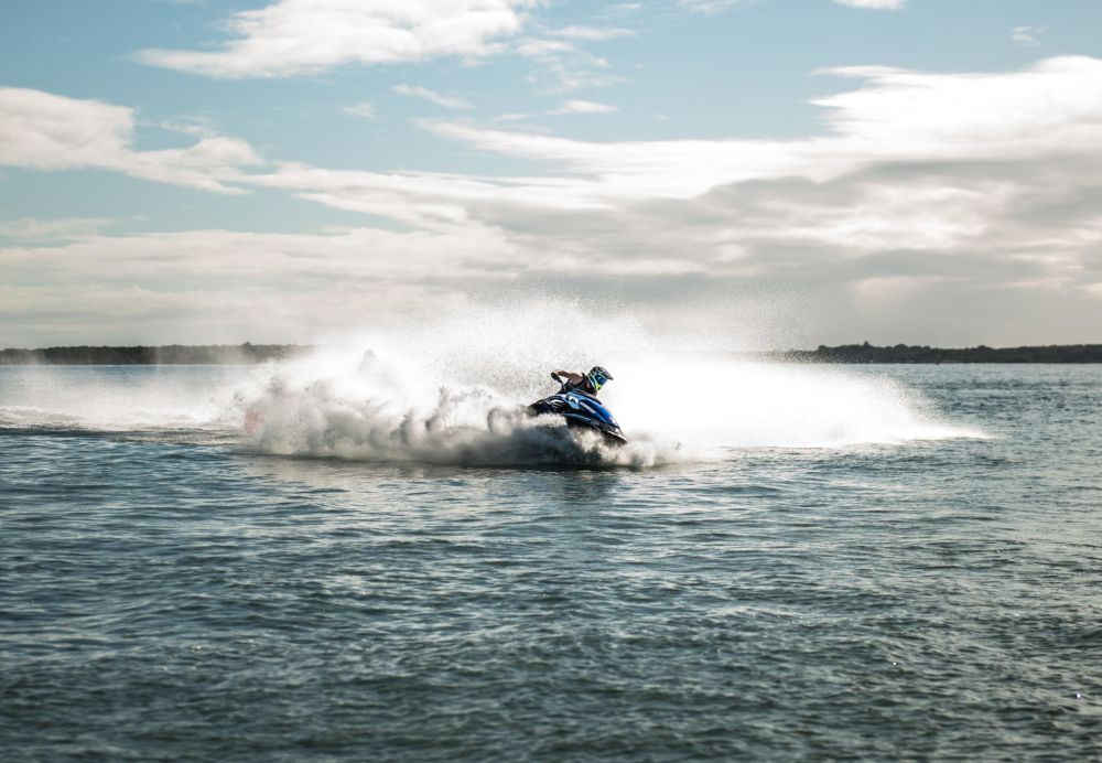 Mitch Wayt carving it up during a morning practice session, on his 2015 FZS SVHO